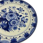 Porceleyne Fles Plate with Patterned Floral Border view 2