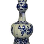 Porceleyne Fles Vase with Blue Floral Ornamentation view 3