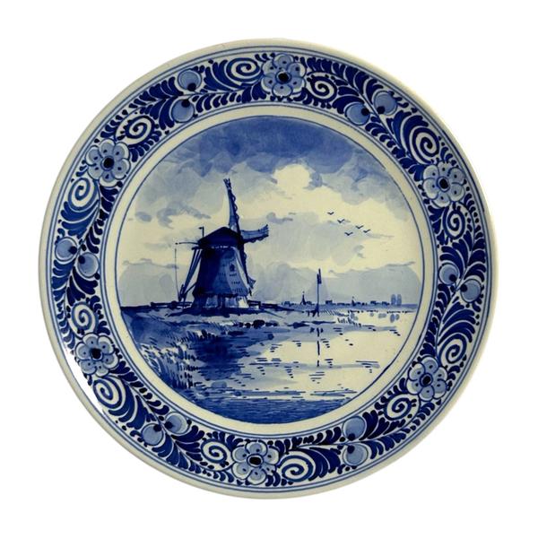 Porceleyne Fles Plate with Windmill Scene