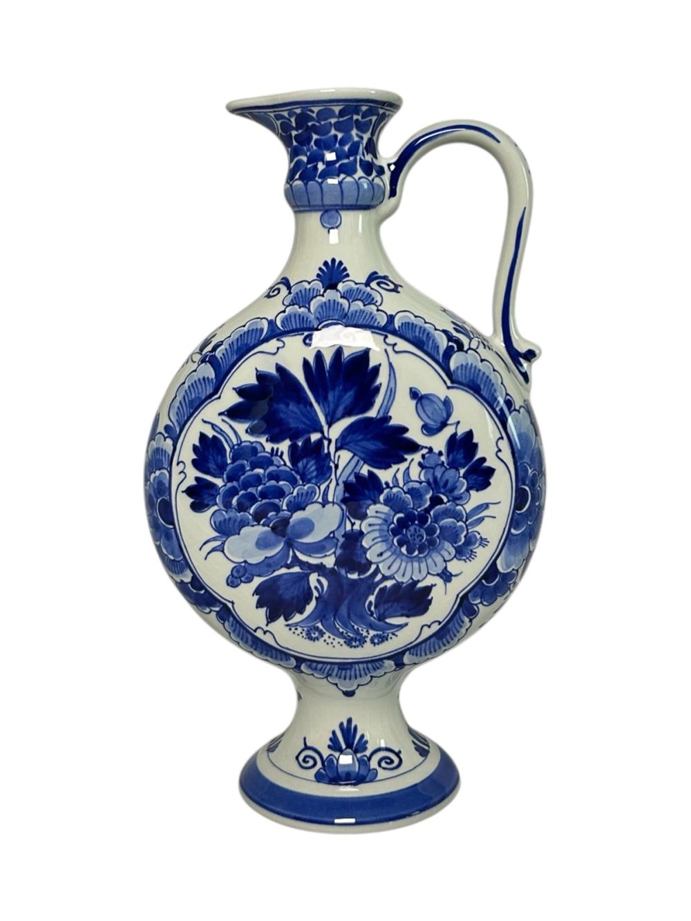 Porceleyne Fles Delft Jug with Floral Decoration