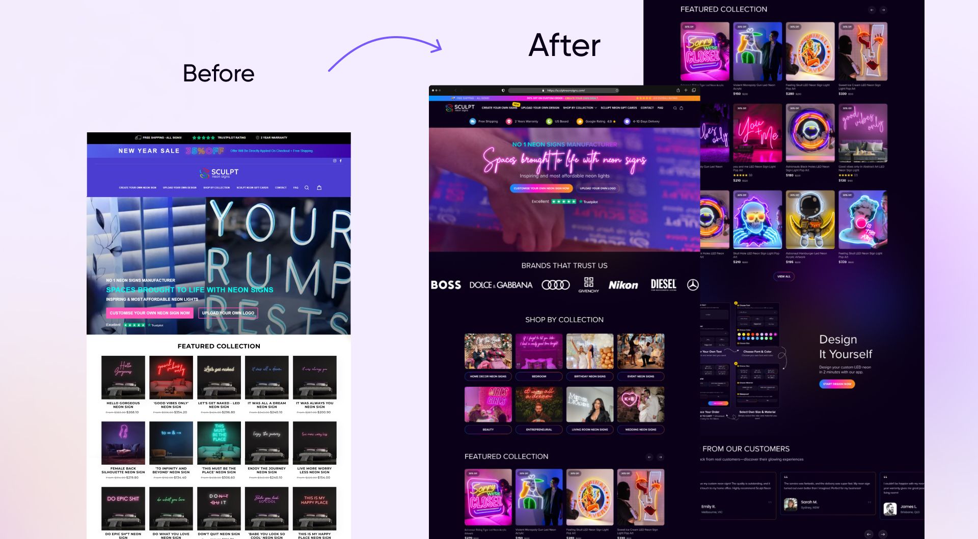 Sculpt Neon Sign Comparison