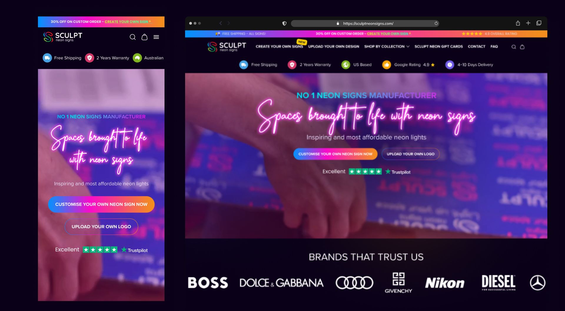 Sculpt Neon Sign  UI