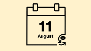 A calendar icon that reads 11 August