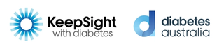 The blue KeepSight and Diabetes Australia logos