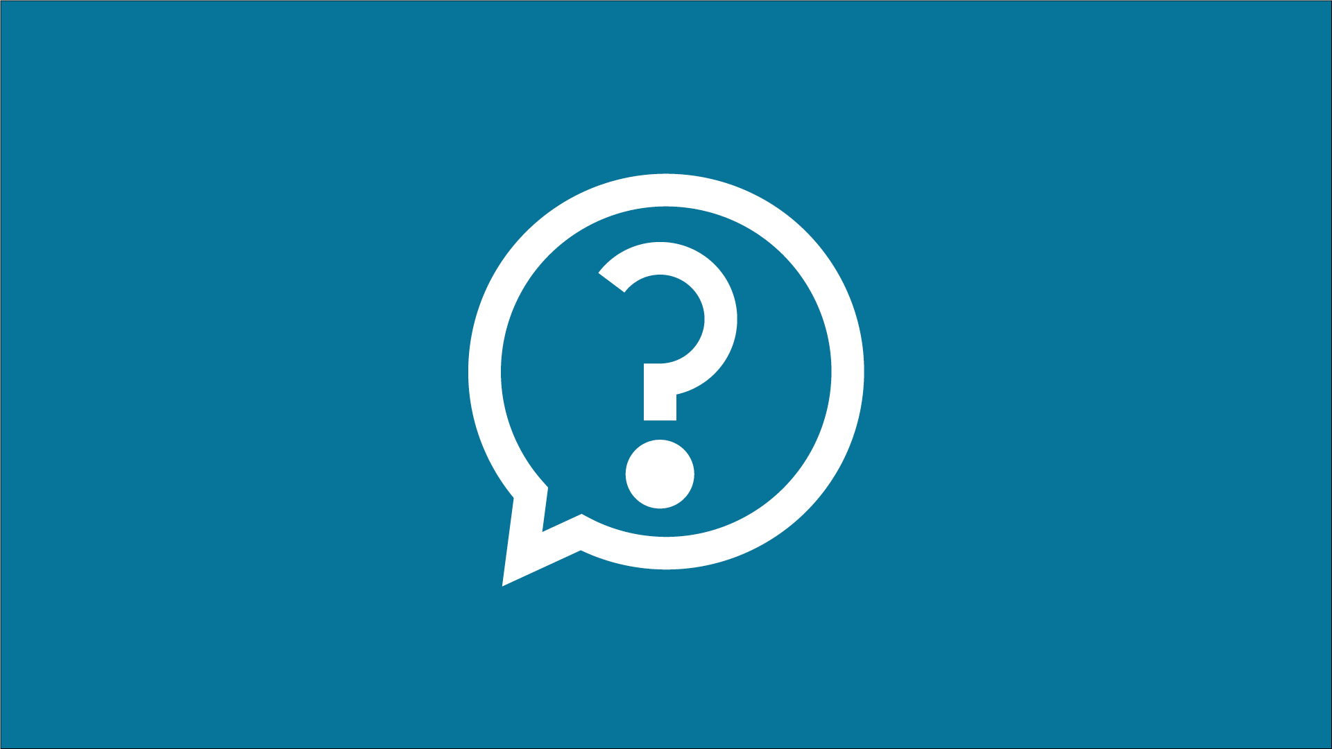 Graphic of a question mark inside a speech bubble.