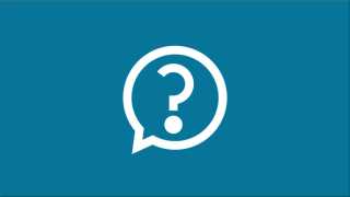 Graphic of a question mark inside a speech bubble.