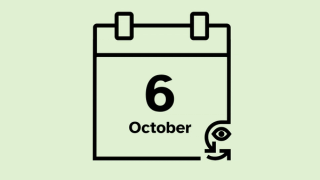 A calendar icon that reads 6 October.