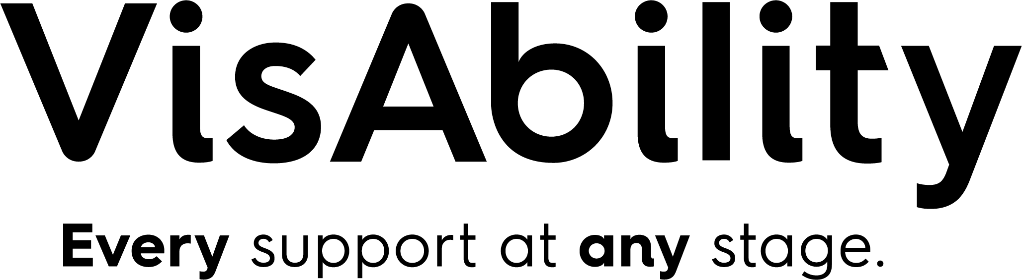 VisAbility logo. Text reads "VisAbility, every support at any stage".