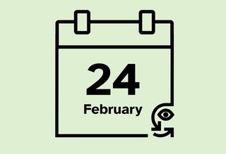 Calendar icon that reads 24 February.
