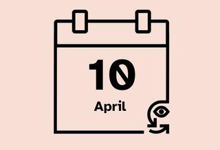 Calendar icon that reads 10 April.