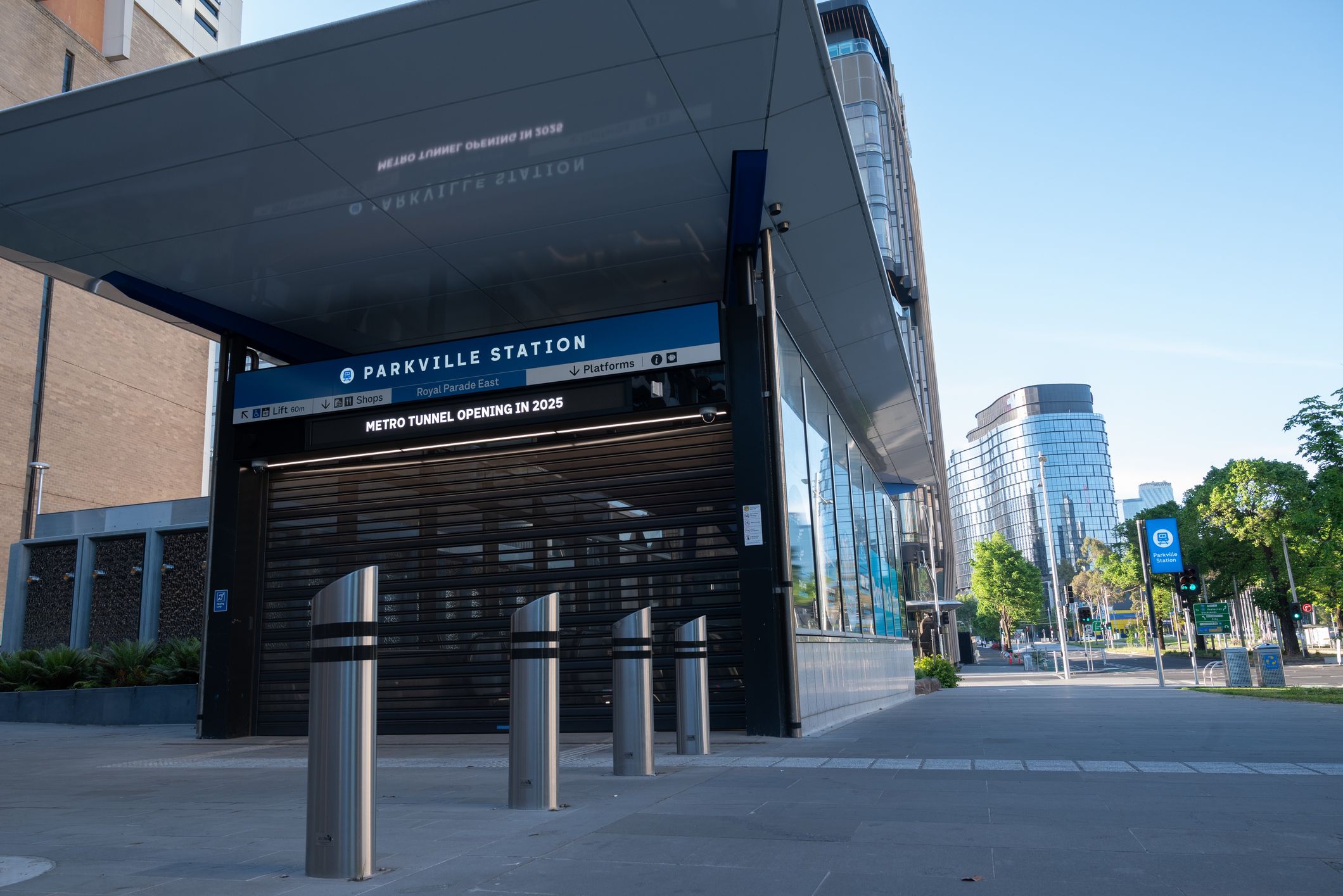 A photo of the new Parkville Station in Melbourne.