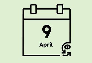 Calendar icon that reads 9 April.
