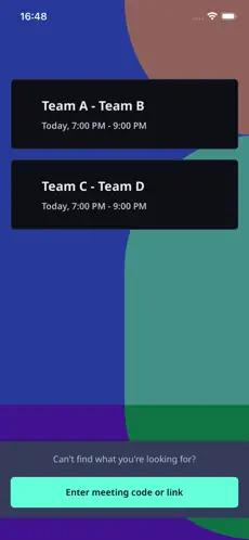 A screenshot of the FIFA audio description app, showing the option to select between two different matches.