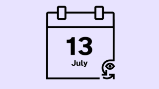 A calendar icon that reads 13 July.