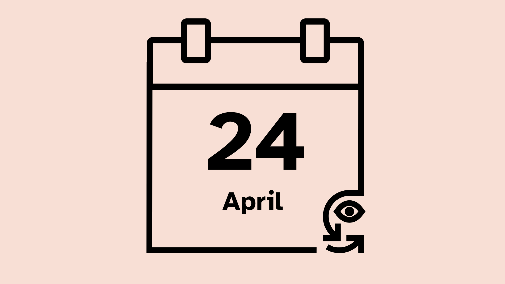 Calendar icon that reads 24 April.
