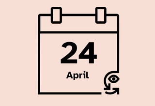Calendar icon that reads 24 April.