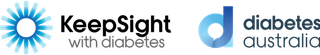 The blue KeepSight and Diabetes Australia logos