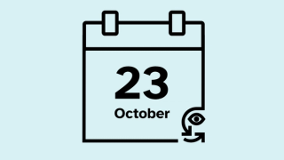 A calendar icon that reads 23 October.