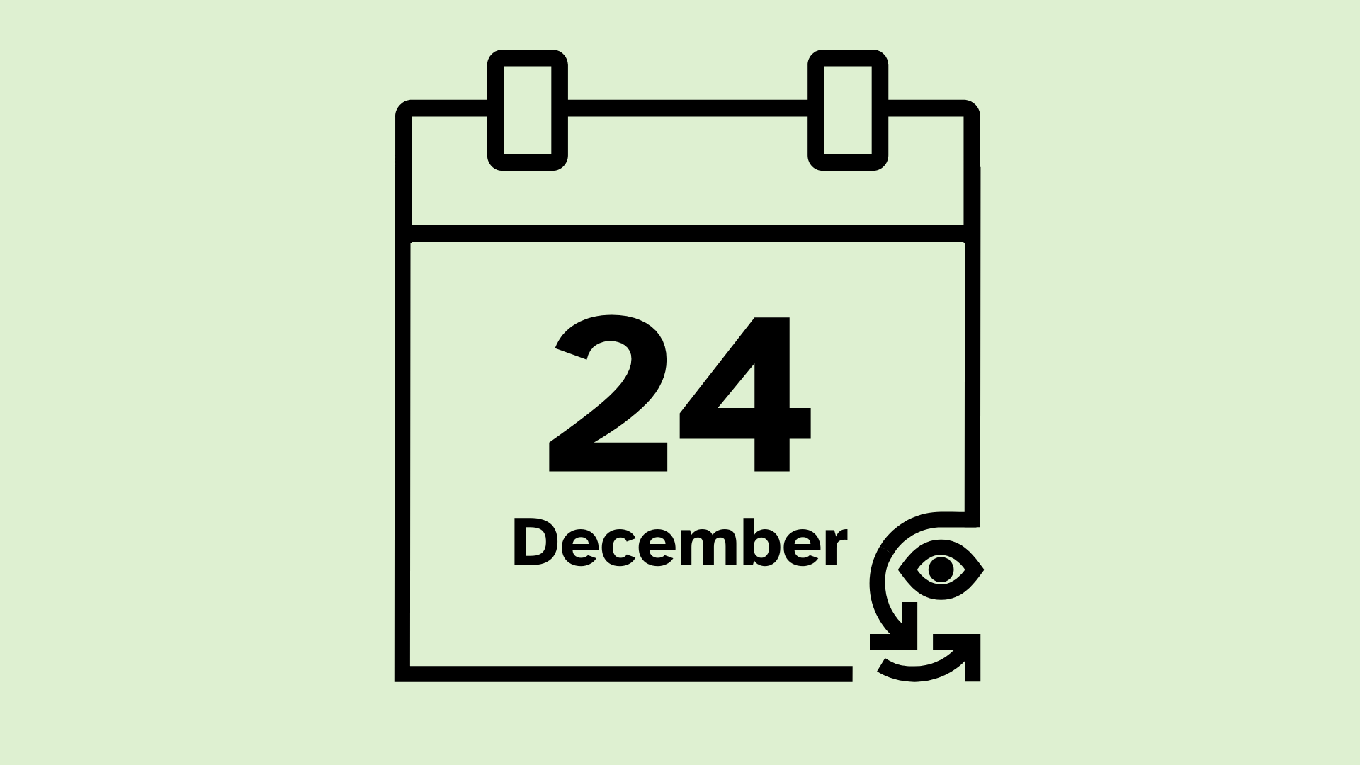 A calendar icon with 24 December written in the centre.