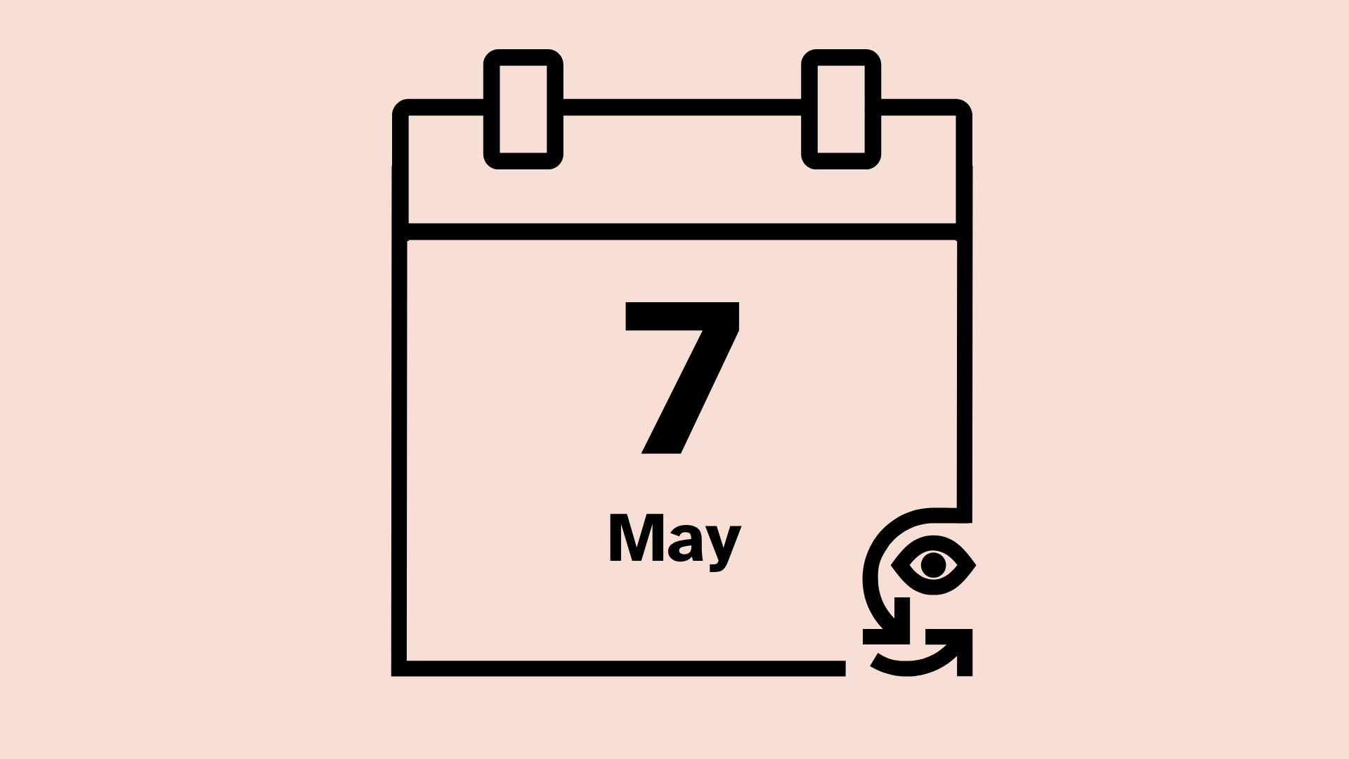 Calendar icon that reads 7 May. 