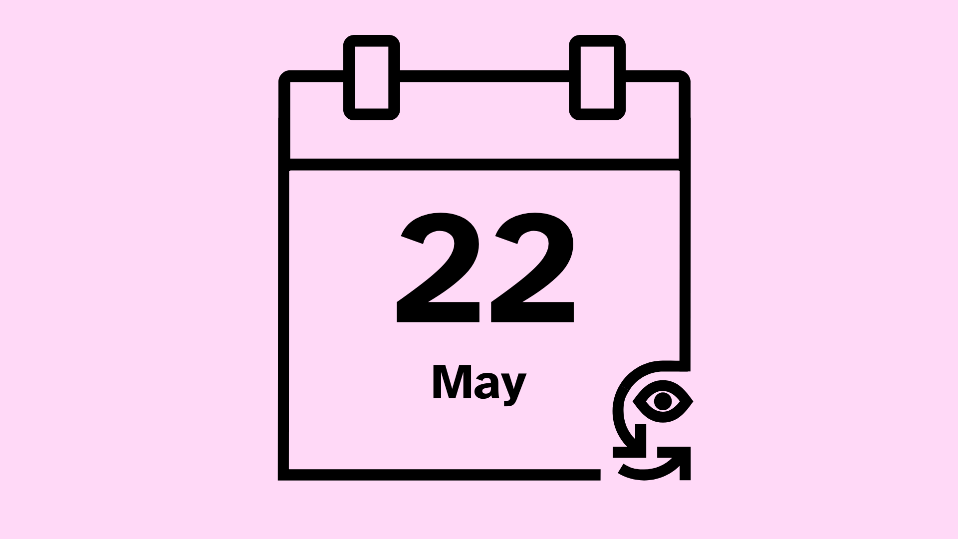 Calendar icon that reads 22 May.