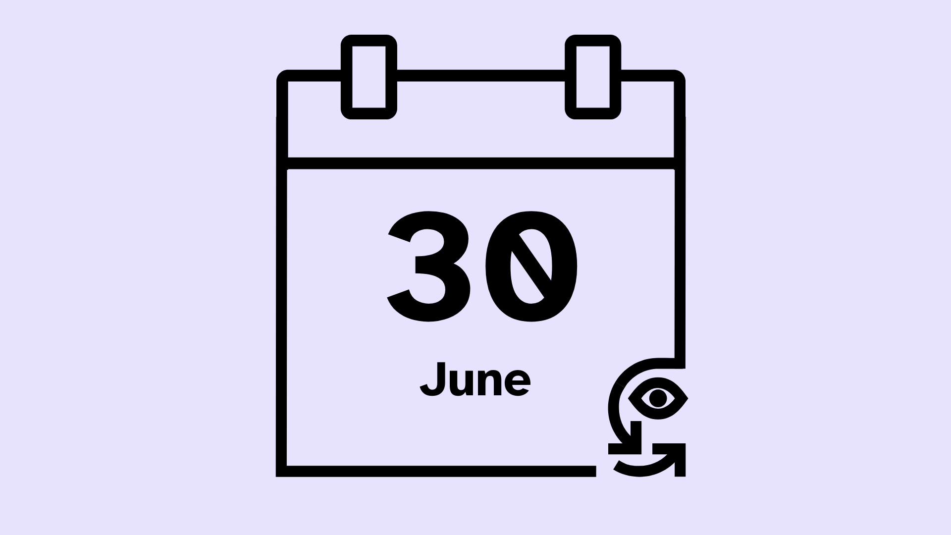 A calendar icon that reads 30 June