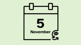 A calendar icon that reads 5 November.