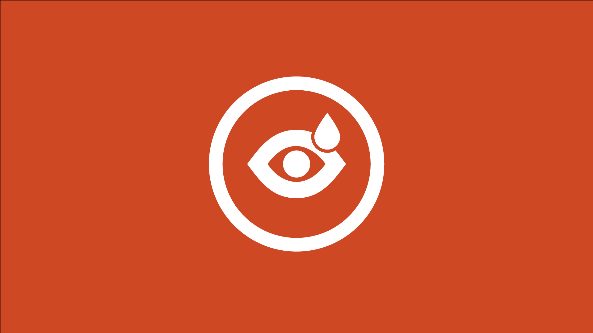 Graphic of an eye icon with a drop of sweat.