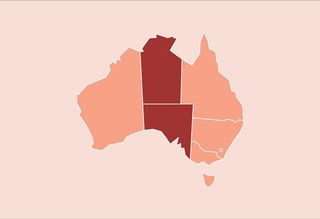 Map of Australia highlighting SA and NT.