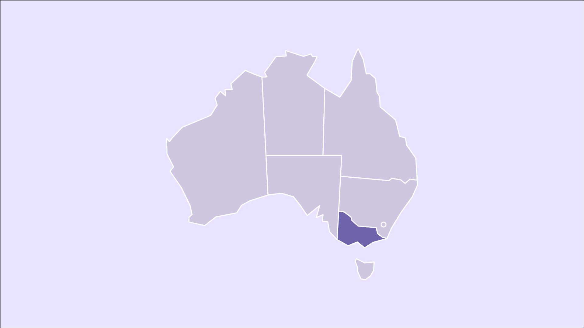 Map of Australia highlighting Victoria.