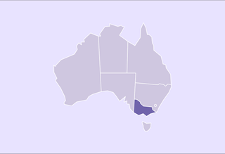 Map of Australia highlighting Victoria.