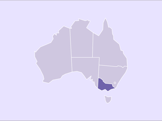 Map of Australia highlighting Victoria.