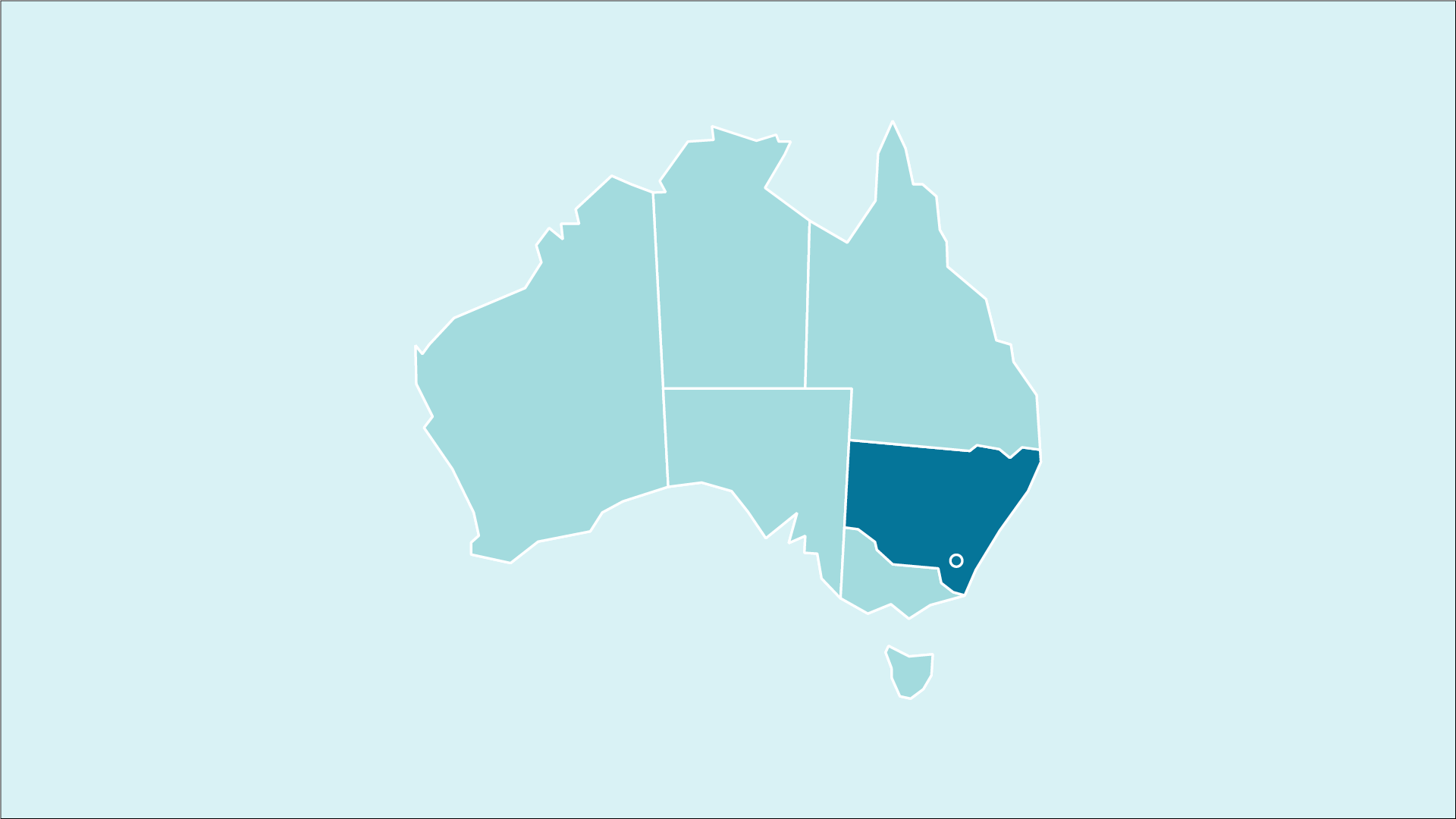 Map of Australia highlighting NSW and ACT