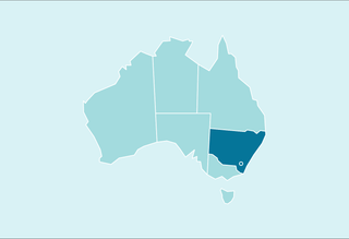 Map of Australia highlighting NSW and ACT