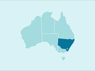 Map of Australia highlighting NSW and ACT