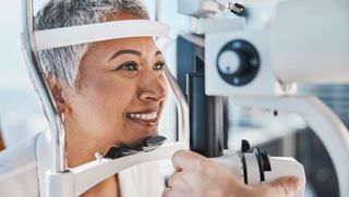 Person getting eyes tested