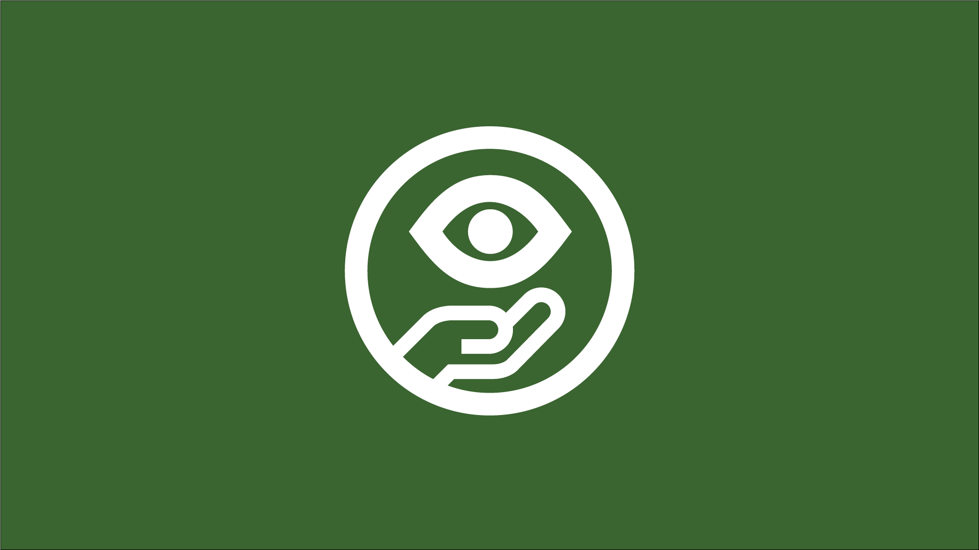 Graphic showing a hand supporting an eye.