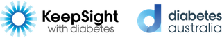 The blue KeepSight and Diabetes Australia logos