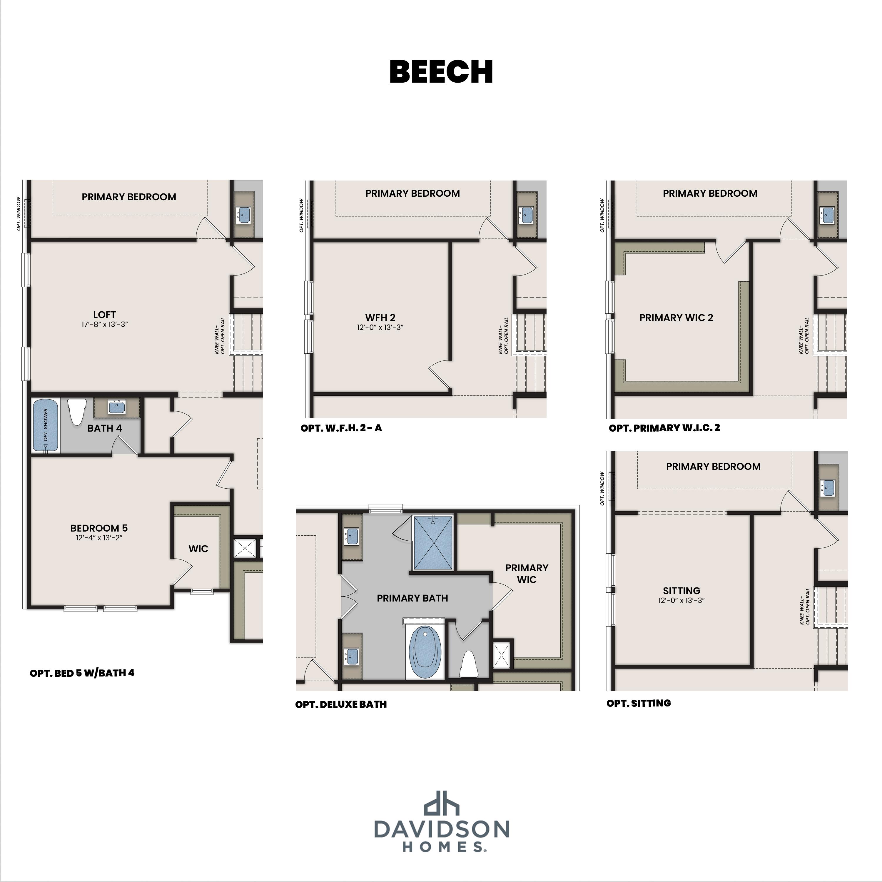 3 - The Beech H-BF buildable floor plan layout in Davidson Homes Homes' Bradshaw Farms community.