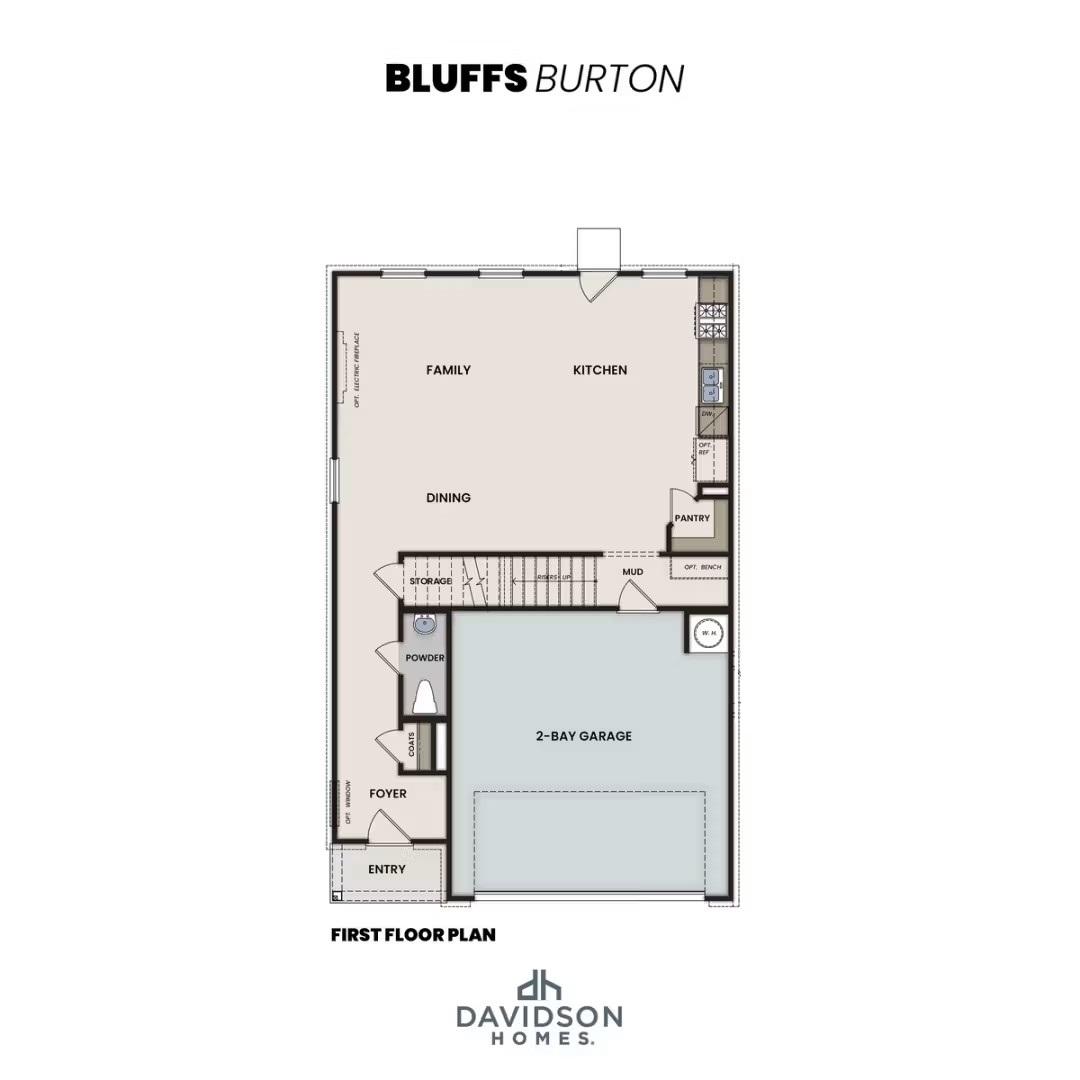 1 - The Burton B buildable floor plan layout in Davidson Homes Homes' The Bluffs community.