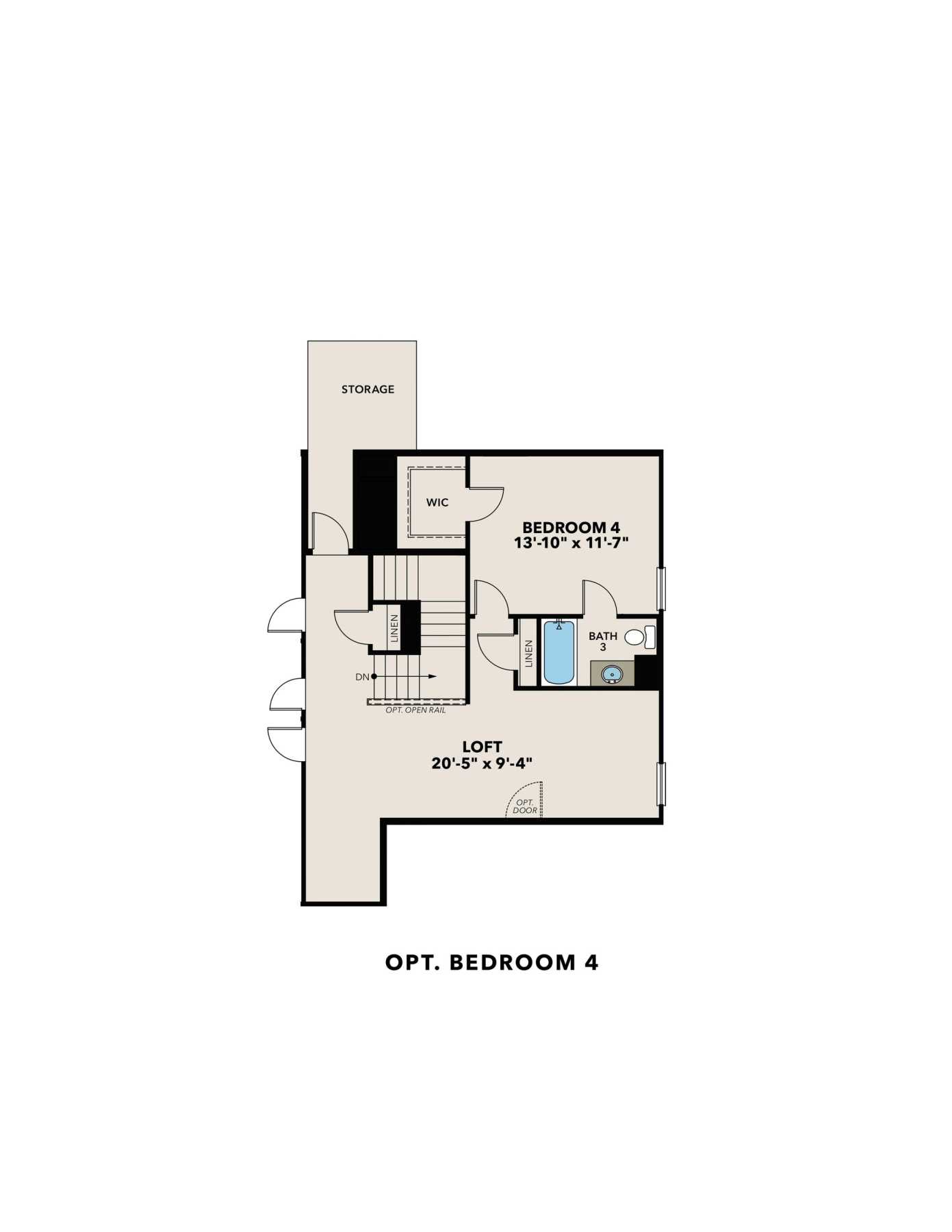 4 - The Ash B buildable floor plan layout in Davidson Homes Homes' Wehunt Meadows community.