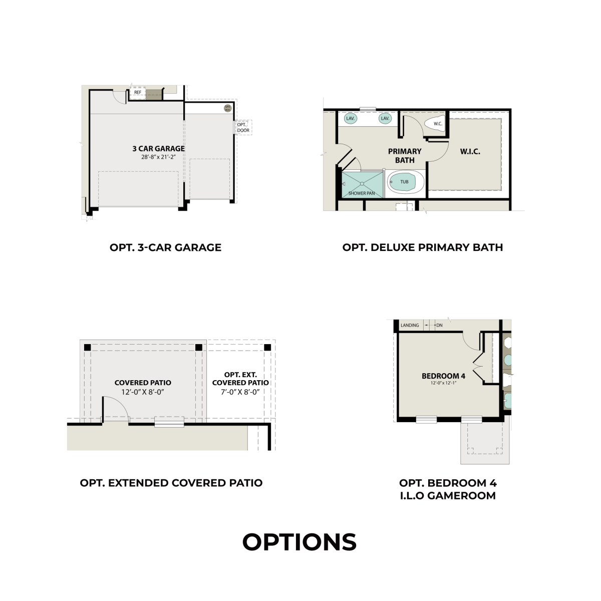 3 - The Solara A buildable floor plan layout in Davidson Homes' Emberly community.