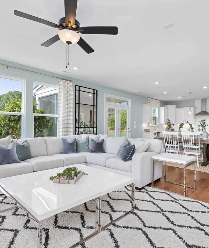 New Construction Home with Open Living Room to Kitchen Layout in Wake Forest, NC.