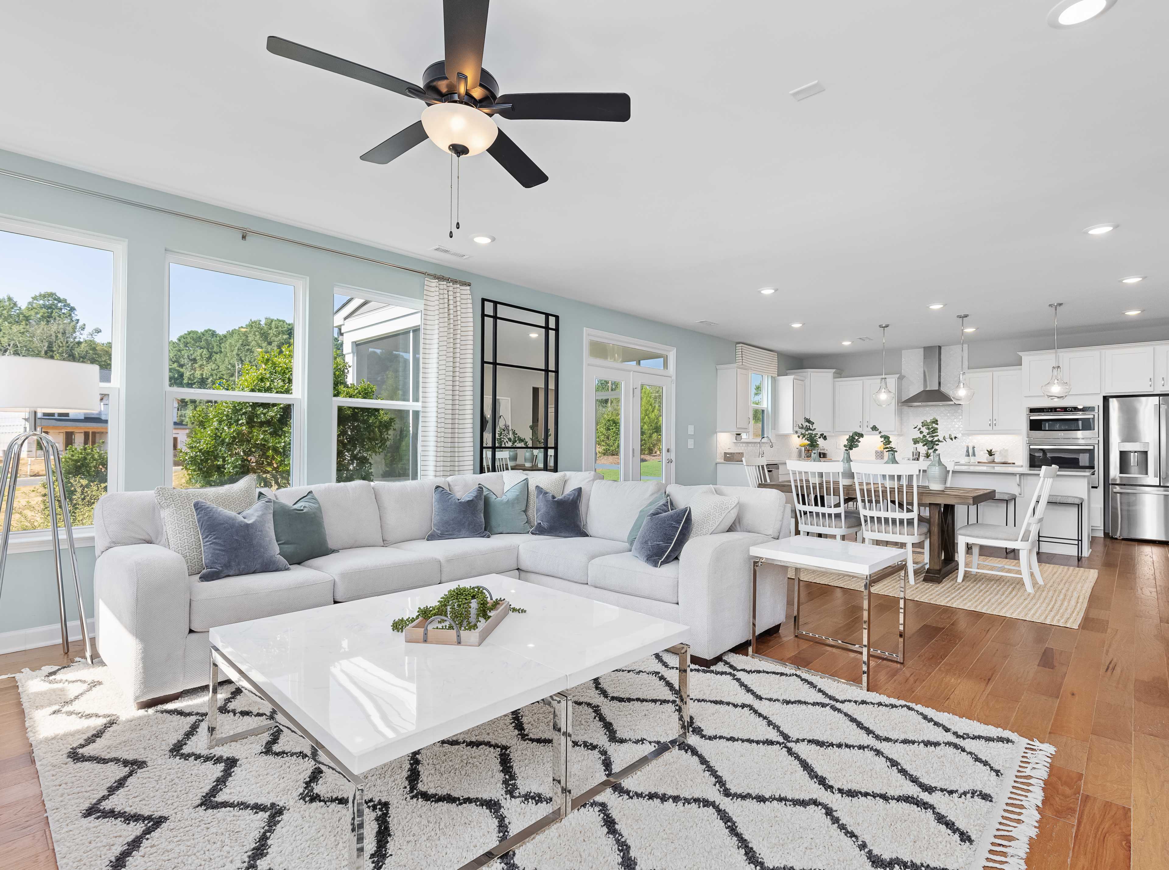 New Construction Home with Open Living Room to Kitchen Layout in Wake Forest, NC.