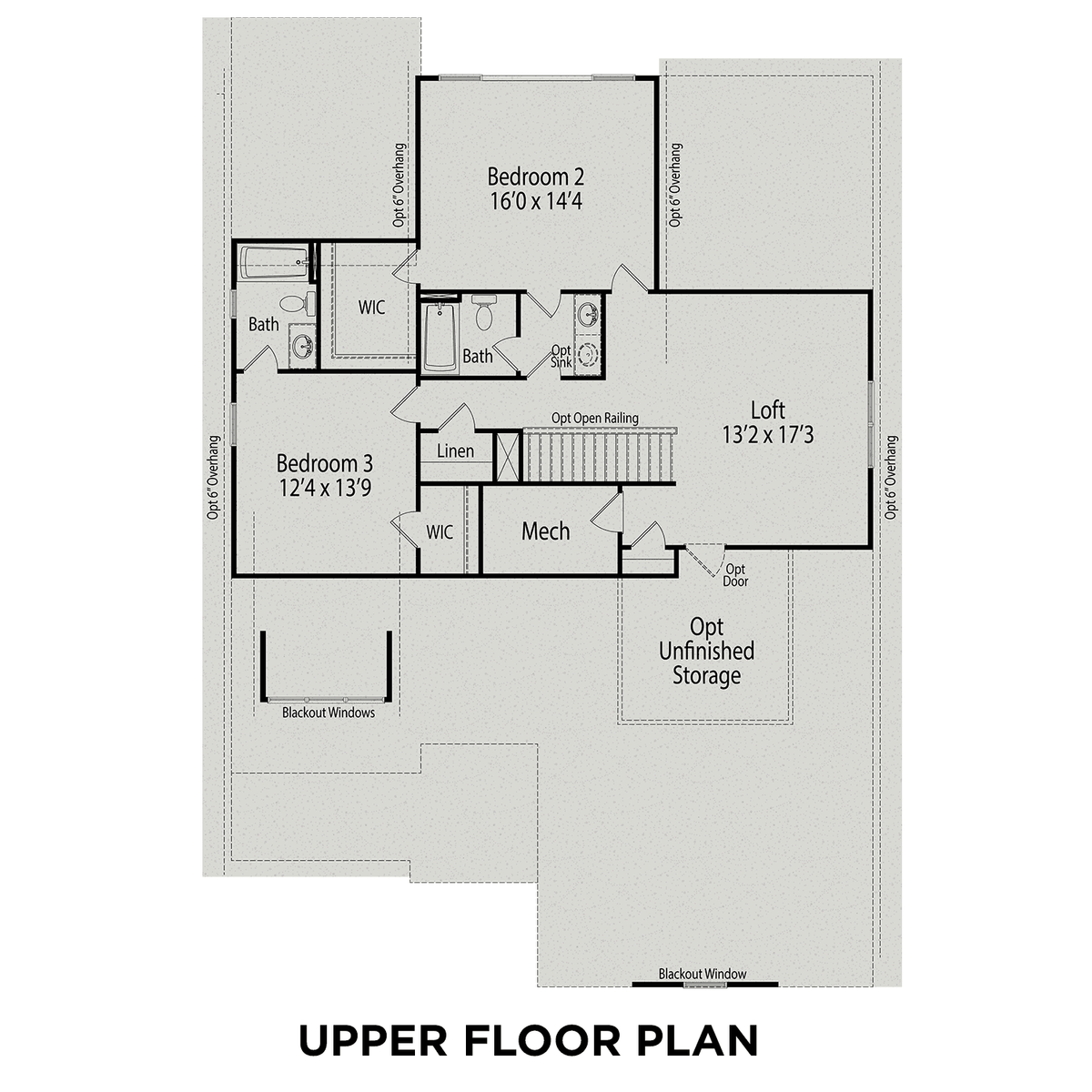 2 - The Cypress D buildable floor plan layout in Davidson Homes' Weatherford East community.