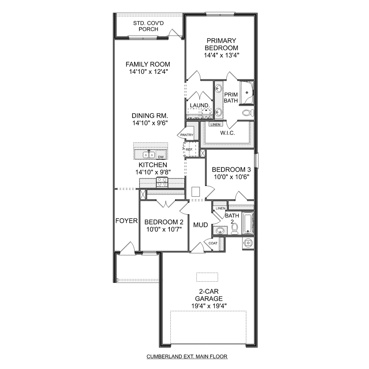 1 - The Cumberland C buildable floor plan layout in Davidson Homes' Hollon Meadow community.