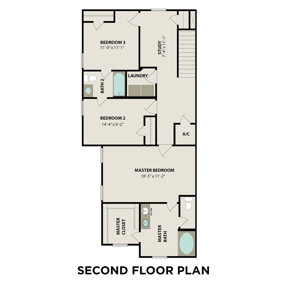 2 - The Lily A floor plan layout for 7027 Cedar Breeze Court in Davidson Homes' Enclave at Cypress community.