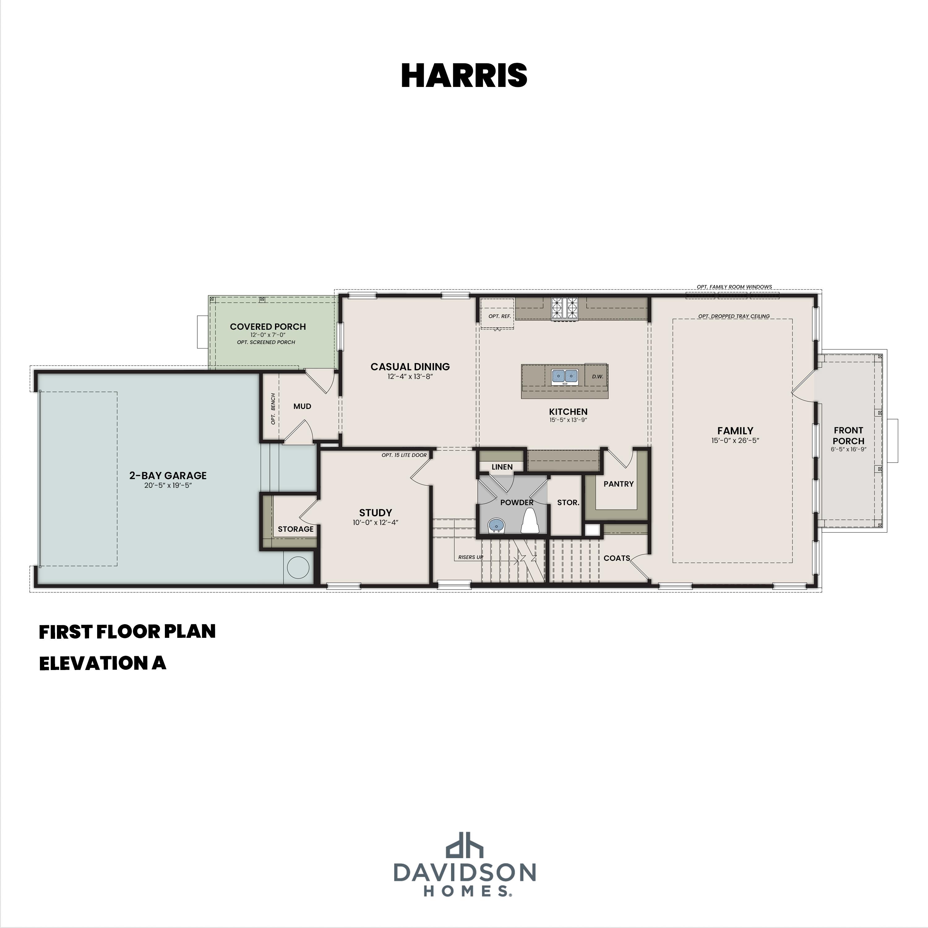 1 - The Harris A buildable floor plan layout in Davidson Homes Homes' Forestville Yard community.