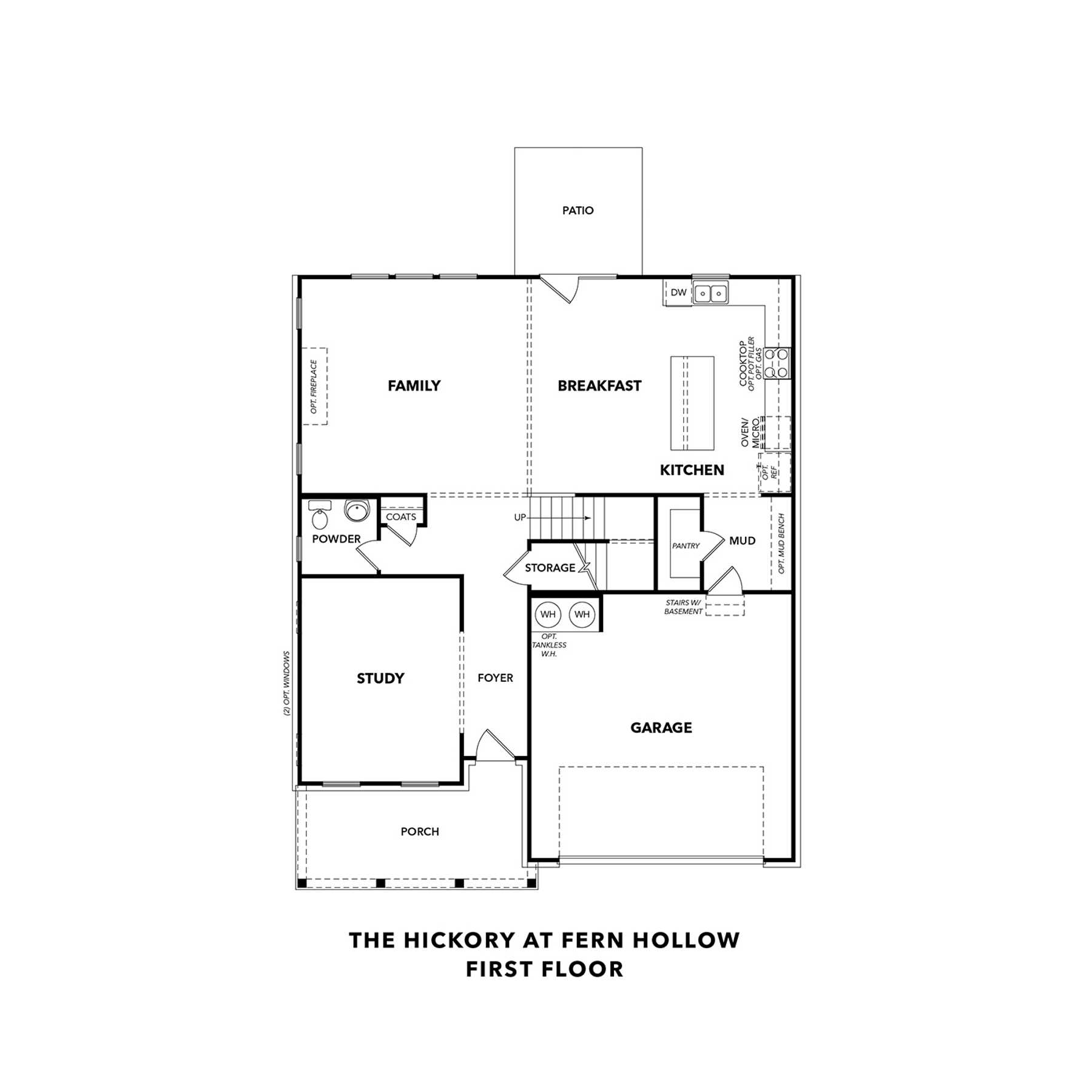 1 - The Hickory G buildable floor plan layout in Davidson Homes Homes' Fern Hollow community.