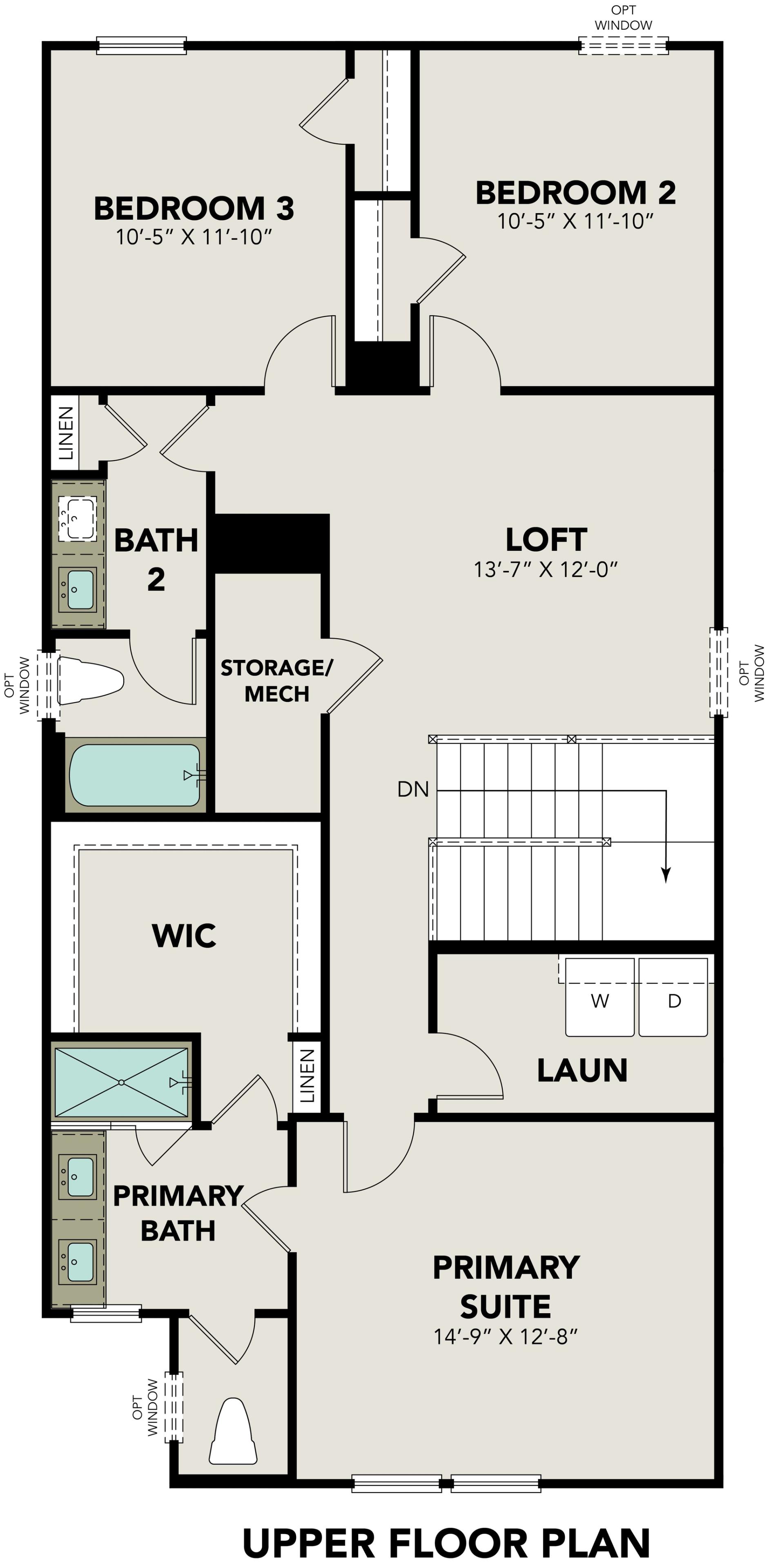2 - The Florence D buildable floor plan layout in Davidson Homes Homes' Cedar Heights community.